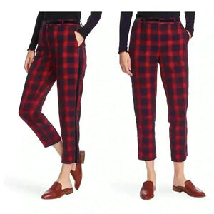 Court & Rowe Velvet Stripe Shadow Plaid Crop‎ Pants